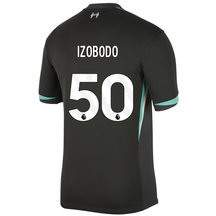 Enfant Football Maillot Elijah Izobodo John #50 Noir Anthracite Blanc Tenues Extérieur 2024/25