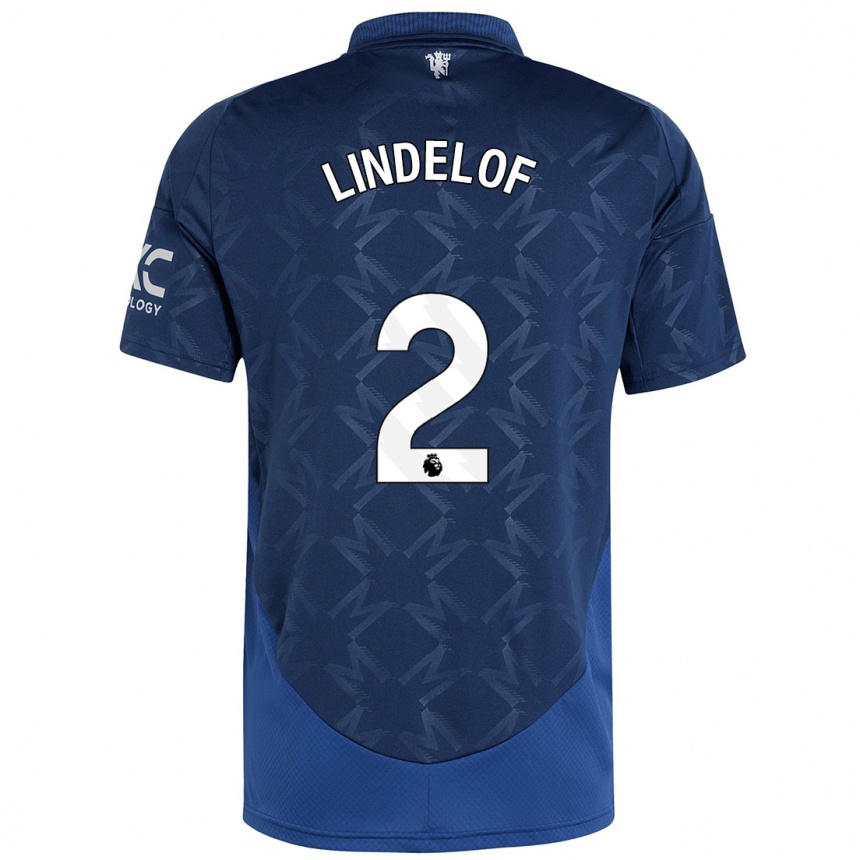 Enfant Football Maillot Victor Lindelof #2 Indigo Tenues Extérieur 2024/25