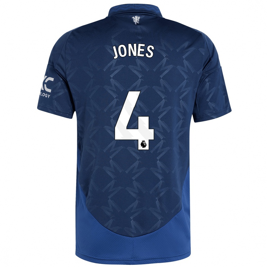 Enfant Football Maillot Phil Jones #4 Indigo Tenues Extérieur 2024/25