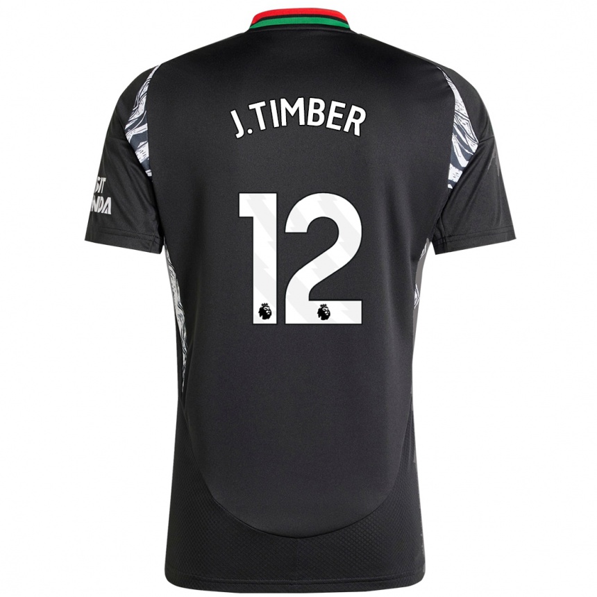 Enfant Football Maillot Jurrien Timber #12 Noir Tenues Extérieur 2024/25