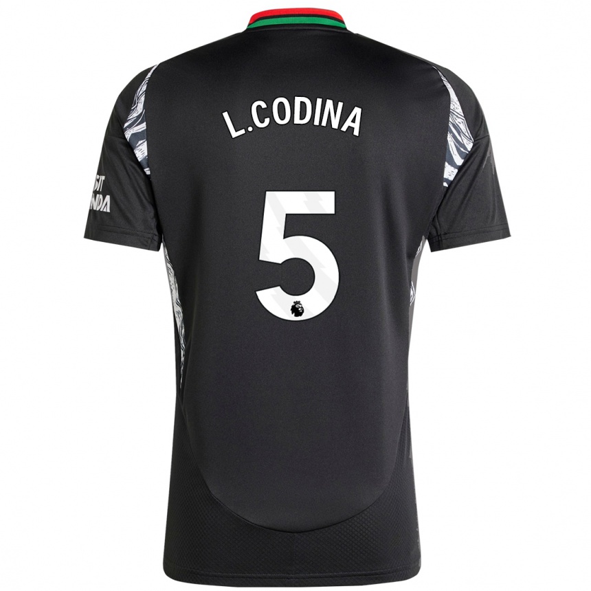 Enfant Football Maillot Laia Codina #5 Noir Tenues Extérieur 2024/25