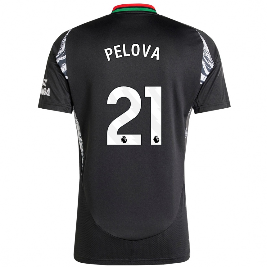 Enfant Football Maillot Victoria Pelova #21 Noir Tenues Extérieur 2024/25