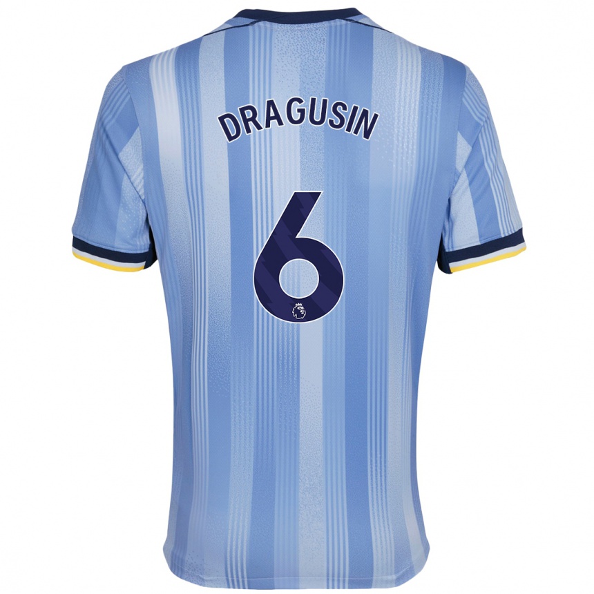 Enfant Football Maillot Radu Drăgușin #6 Bleu Clair Tenues Extérieur 2024/25