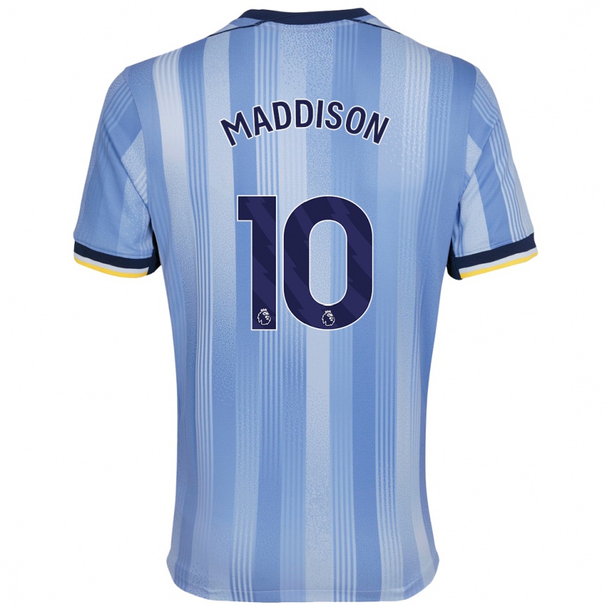 Enfant Football Maillot James Maddison #10 Bleu Clair Tenues Extérieur 2024/25