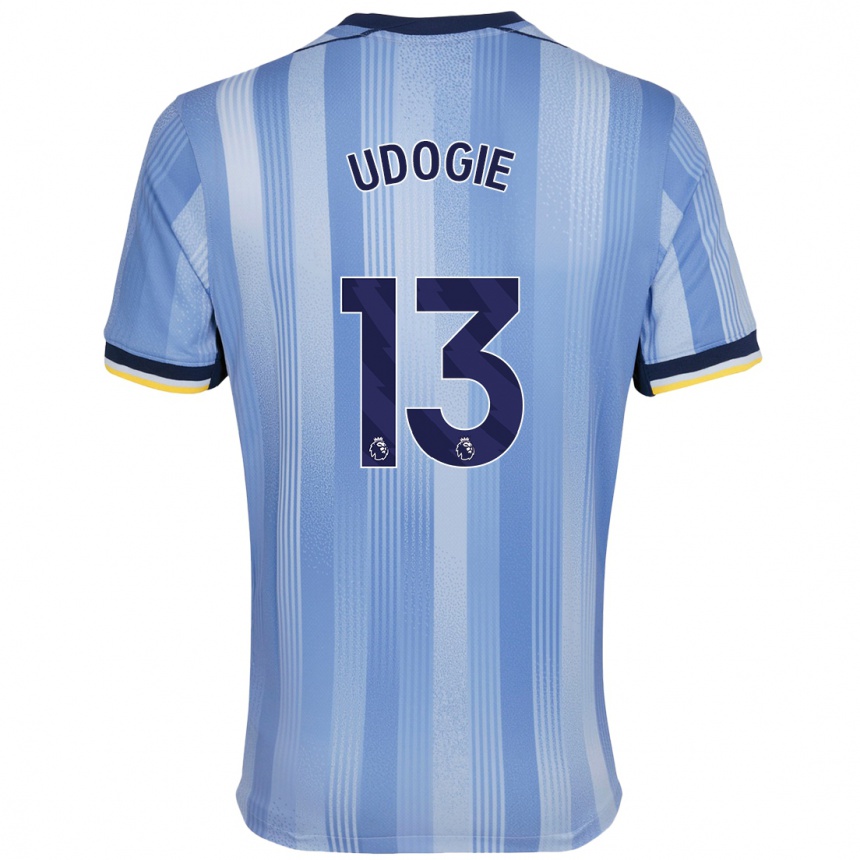 Enfant Football Maillot Destiny Udogie #13 Bleu Clair Tenues Extérieur 2024/25