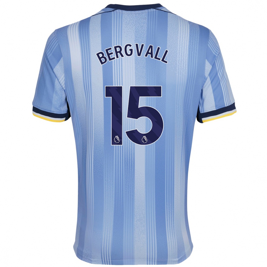 Enfant Football Maillot Lucas Bergvall #15 Bleu Clair Tenues Extérieur 2024/25