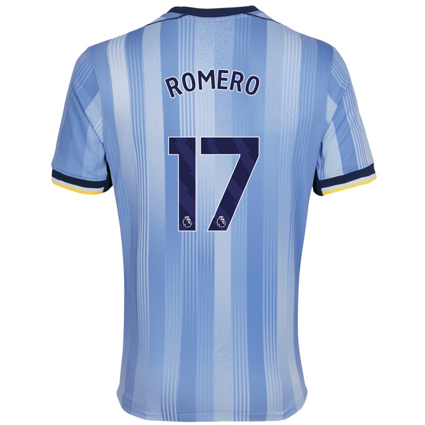 Enfant Football Maillot Cristian Romero #17 Bleu Clair Tenues Extérieur 2024/25