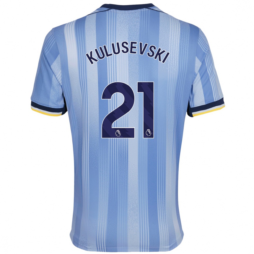 Enfant Football Maillot Dejan Kulusevski #21 Bleu Clair Tenues Extérieur 2024/25