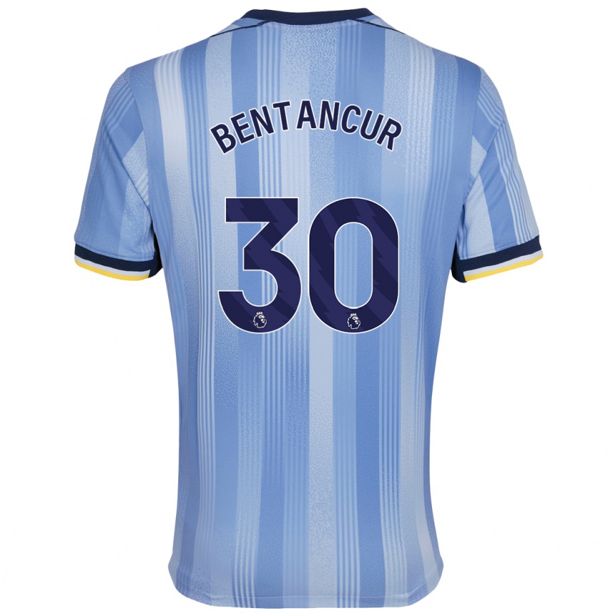 Enfant Football Maillot Rodrigo Bentancur #30 Bleu Clair Tenues Extérieur 2024/25