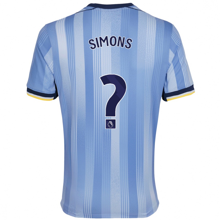 Enfant Football Maillot Zach Simons #0 Bleu Clair Tenues Extérieur 2024/25