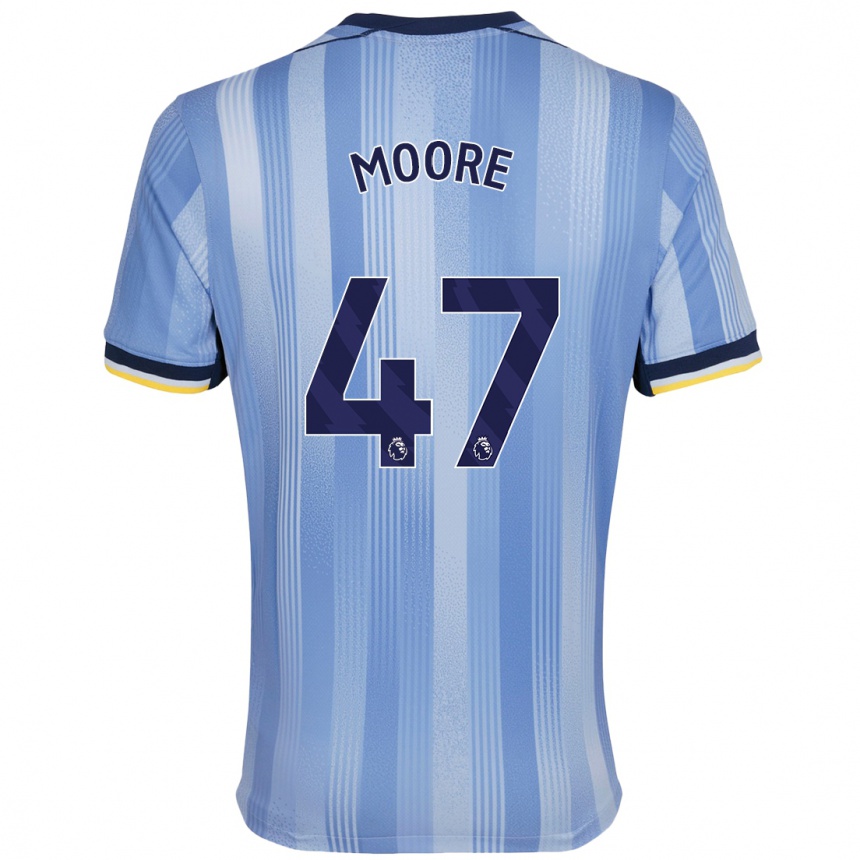 Enfant Football Maillot Mikey Moore #47 Bleu Clair Tenues Extérieur 2024/25