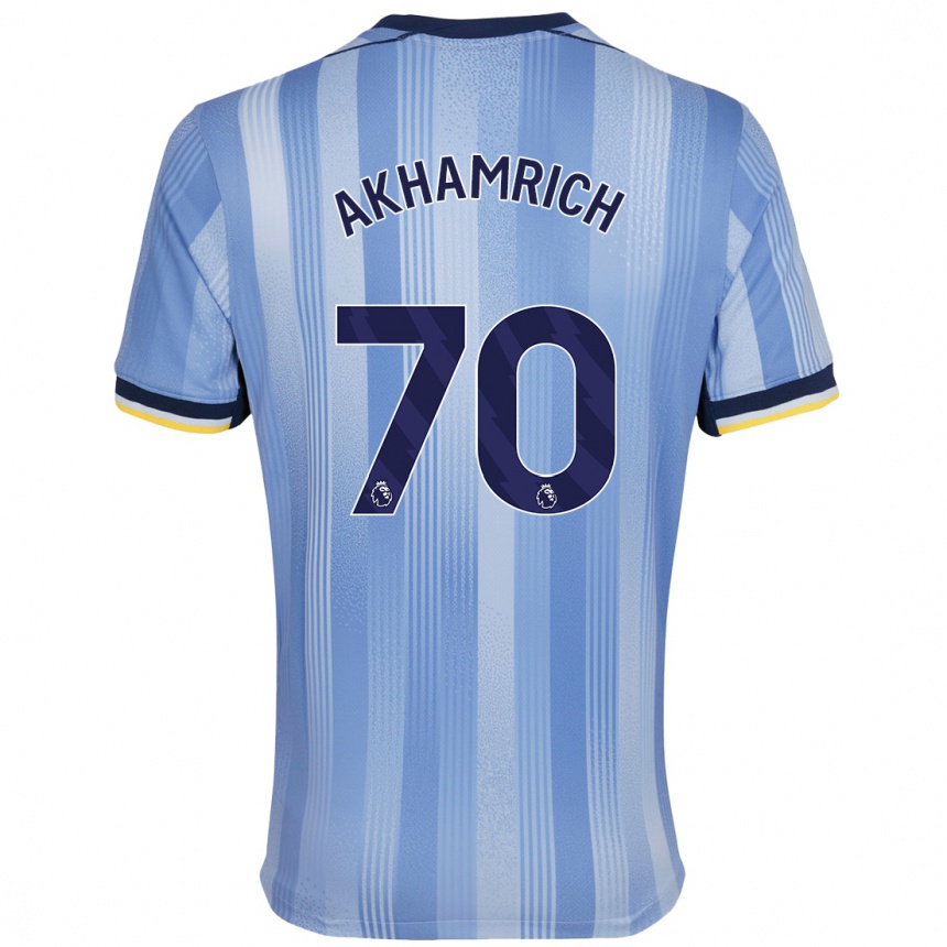 Enfant Football Maillot Yusuf Akhamrich #70 Bleu Clair Tenues Extérieur 2024/25