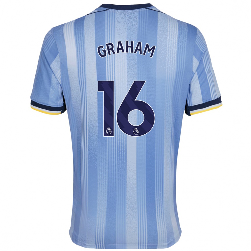 Enfant Football Maillot Kit Graham #16 Bleu Clair Tenues Extérieur 2024/25