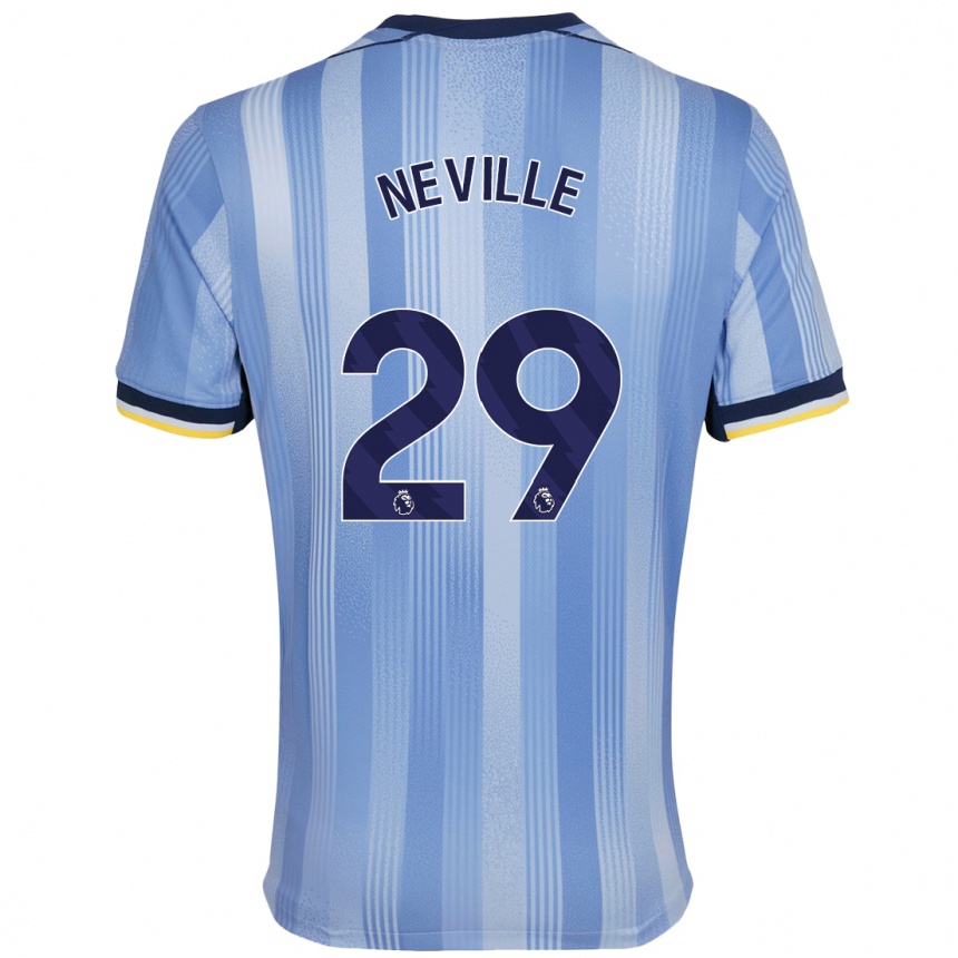 Enfant Football Maillot Ashleigh Neville #29 Bleu Clair Tenues Extérieur 2024/25