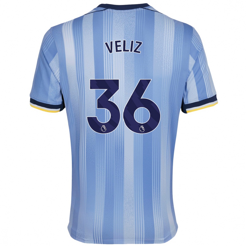 Enfant Football Maillot Alejo Véliz #36 Bleu Clair Tenues Extérieur 2024/25