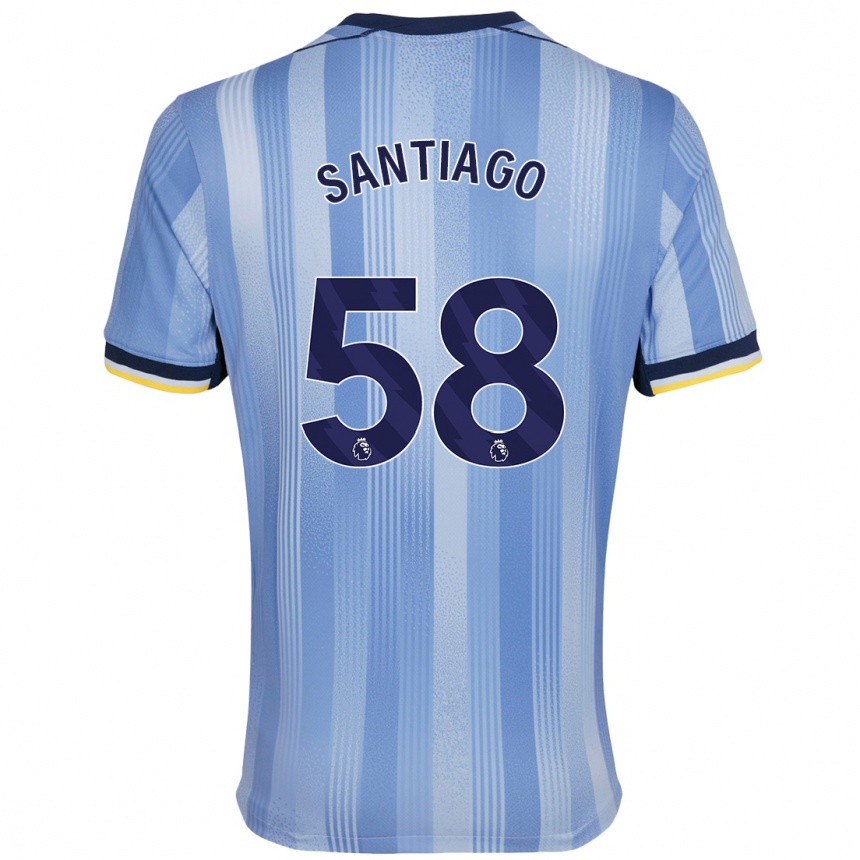 Enfant Football Maillot Yago Santiago #58 Bleu Clair Tenues Extérieur 2024/25