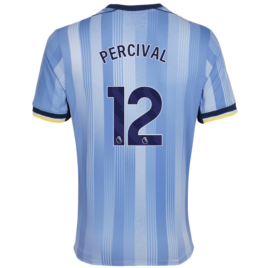 Enfant Football Maillot Ria Percival #12 Bleu Clair Tenues Extérieur 2024/25