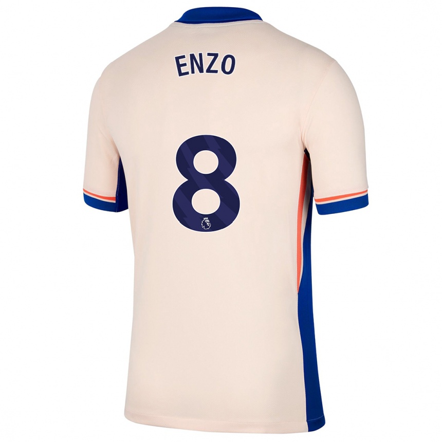 Enfant Football Maillot Enzo Fernández #8 Beige Clair Tenues Extérieur 2024/25