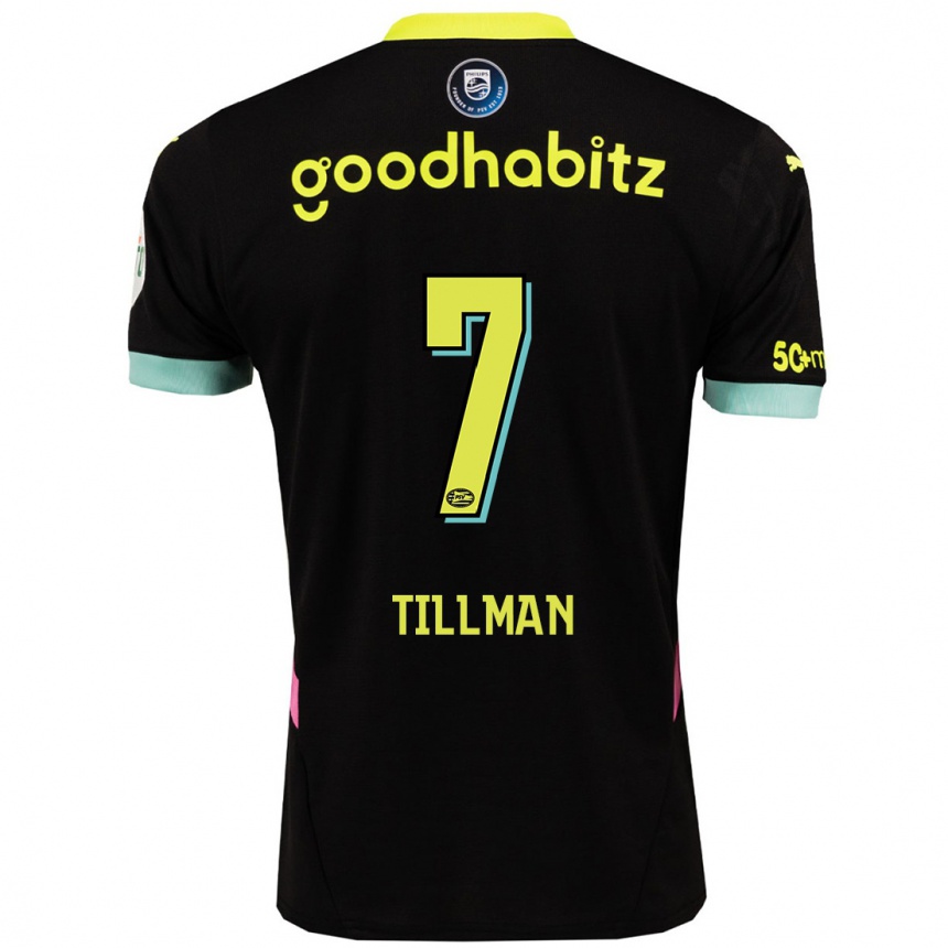 Enfant Football Maillot Malik Tillman #7 Noir Jaune Tenues Extérieur 2024/25