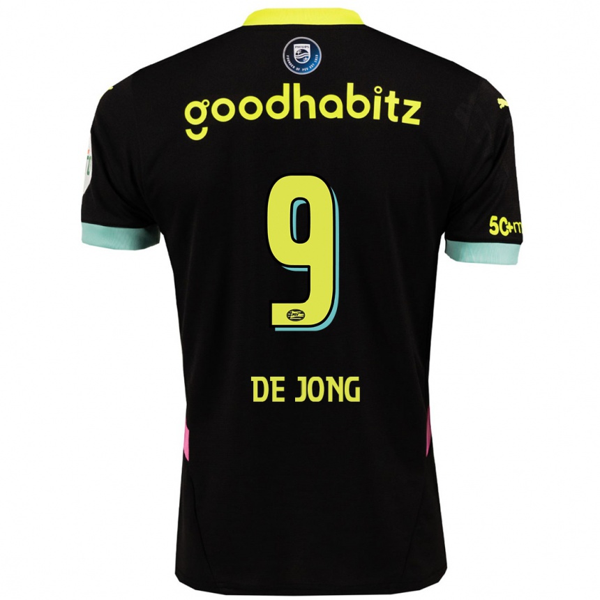 Enfant Football Maillot Luuk De Jong #9 Noir Jaune Tenues Extérieur 2024/25