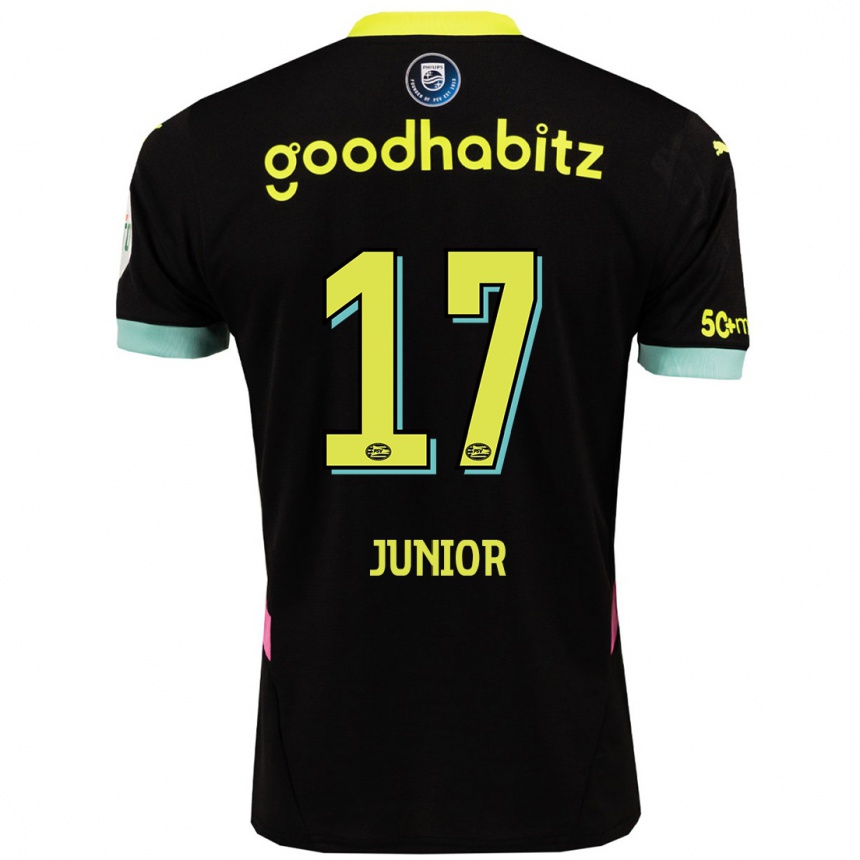 Enfant Football Maillot Mauro Júnior #17 Noir Jaune Tenues Extérieur 2024/25