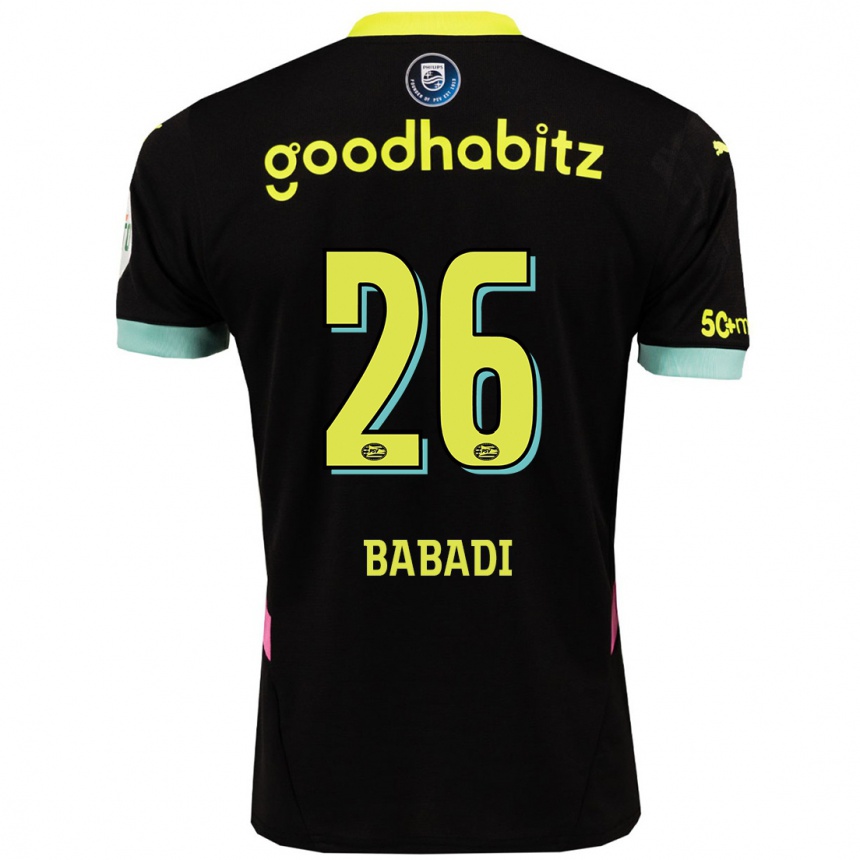 Enfant Football Maillot Isaac Babadi #26 Noir Jaune Tenues Extérieur 2024/25