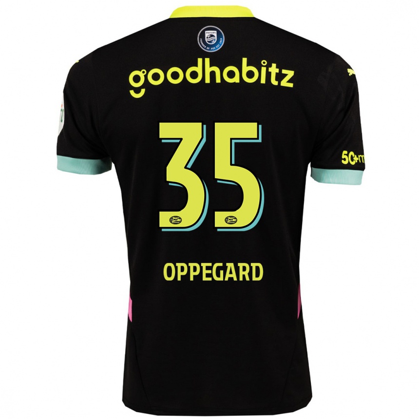 Enfant Football Maillot Fredrik Oppegard #35 Noir Jaune Tenues Extérieur 2024/25