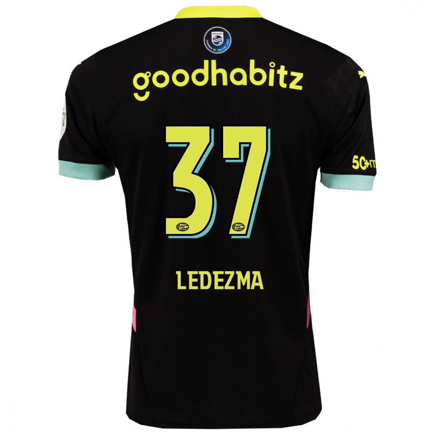 Enfant Football Maillot Richard Ledezma #37 Noir Jaune Tenues Extérieur 2024/25