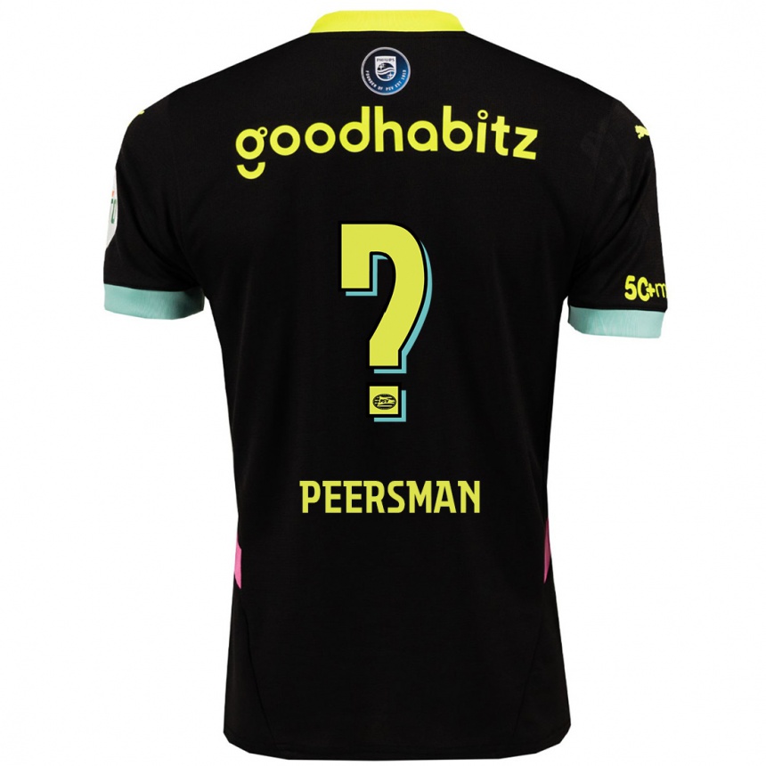 Enfant Football Maillot Kjell Peersman #0 Noir Jaune Tenues Extérieur 2024/25