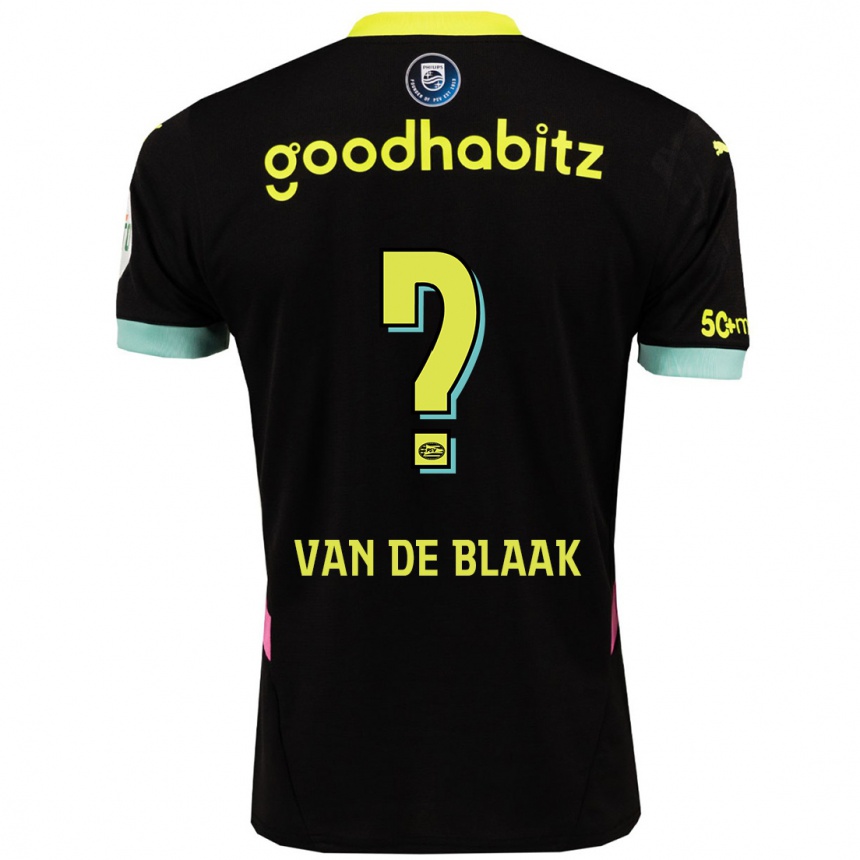 Enfant Football Maillot Emmanuel Van De Blaak #0 Noir Jaune Tenues Extérieur 2024/25