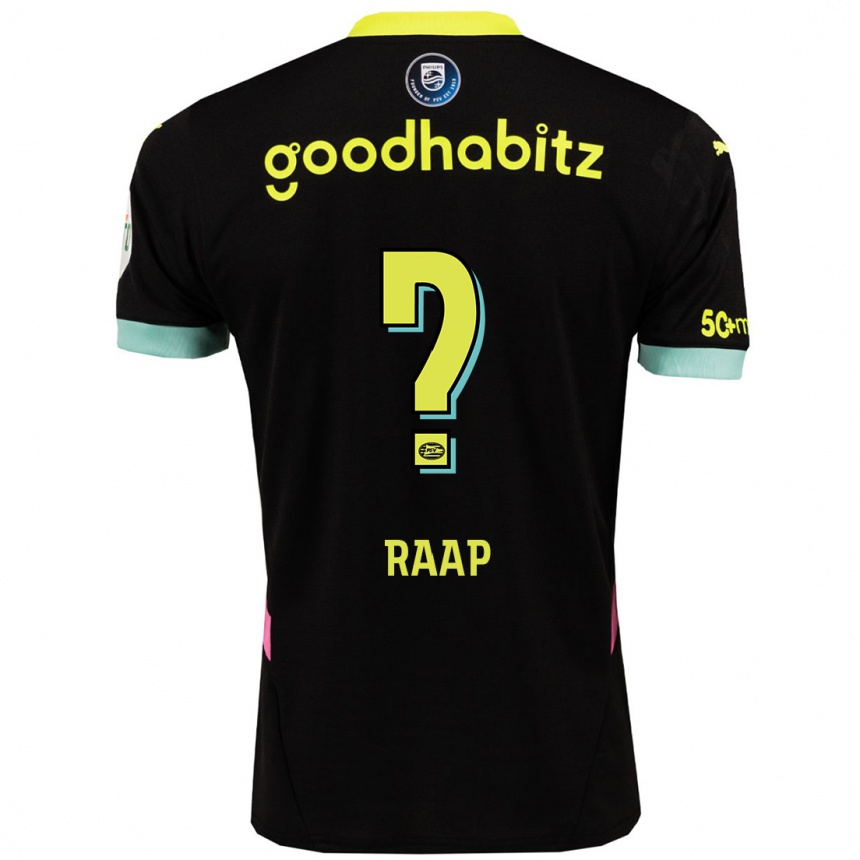 Enfant Football Maillot Yiandro Raap #0 Noir Jaune Tenues Extérieur 2024/25