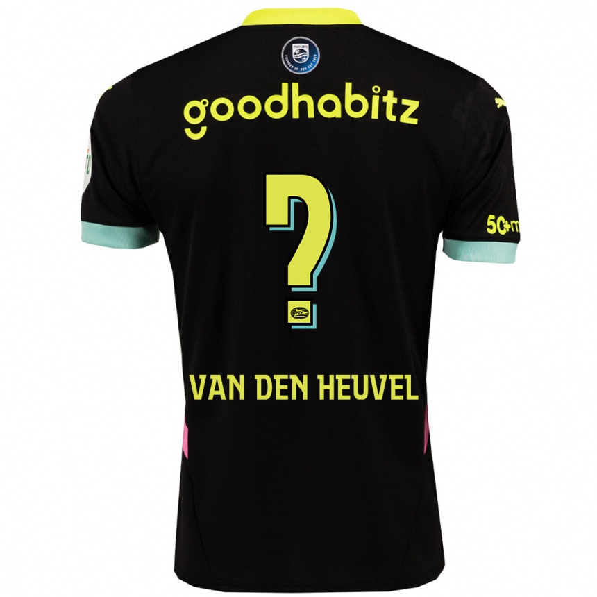 Enfant Football Maillot Tim Van Den Heuvel #0 Noir Jaune Tenues Extérieur 2024/25