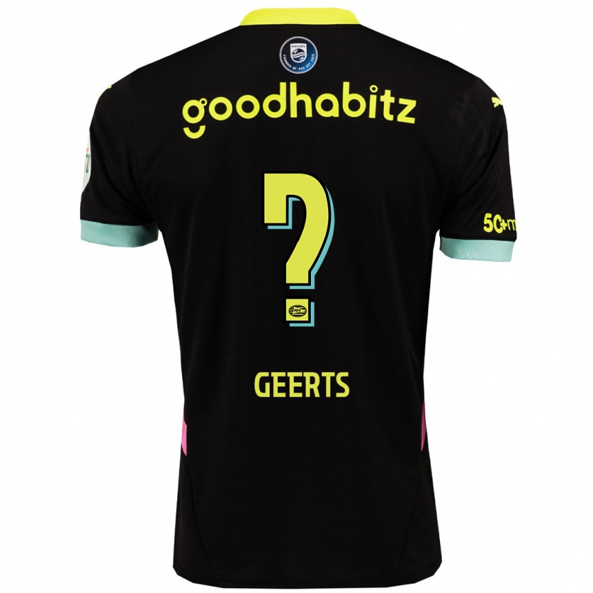 Enfant Football Maillot Enzo Geerts #0 Noir Jaune Tenues Extérieur 2024/25