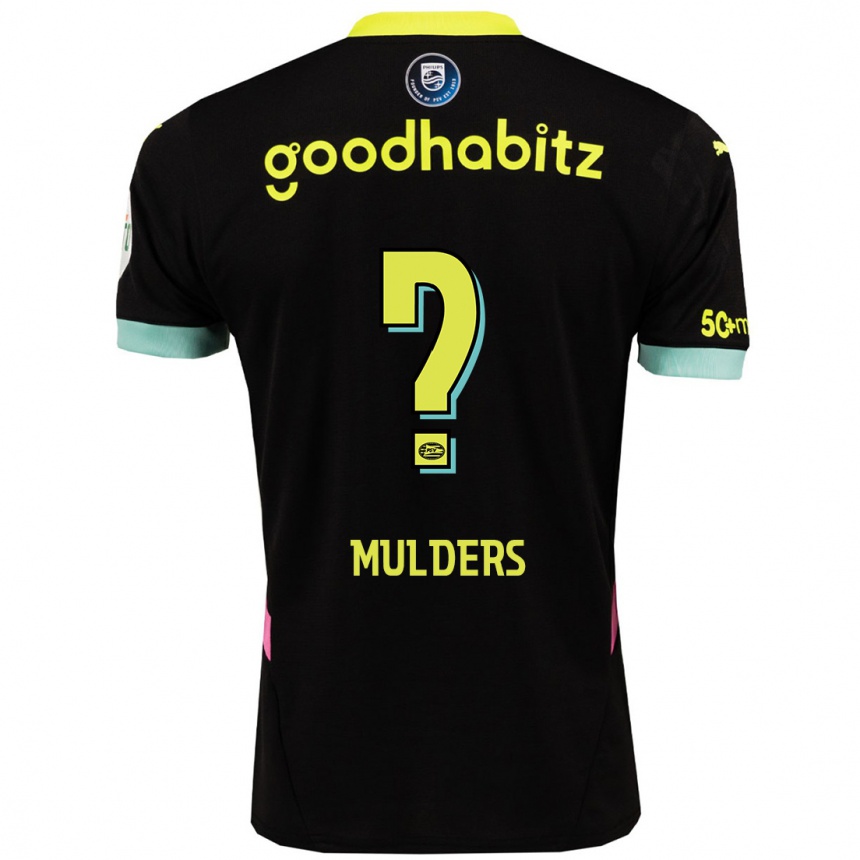 Enfant Football Maillot Boet Mulders #0 Noir Jaune Tenues Extérieur 2024/25