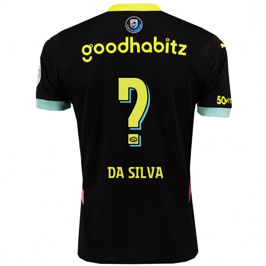 Enfant Football Maillot Aston Da Silva #0 Noir Jaune Tenues Extérieur 2024/25