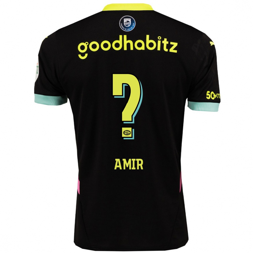 Enfant Football Maillot Amir Al-Anany #0 Noir Jaune Tenues Extérieur 2024/25