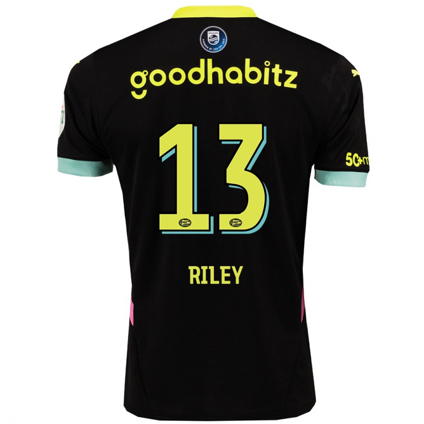 Enfant Football Maillot Indiah-Paige Riley #13 Noir Jaune Tenues Extérieur 2024/25