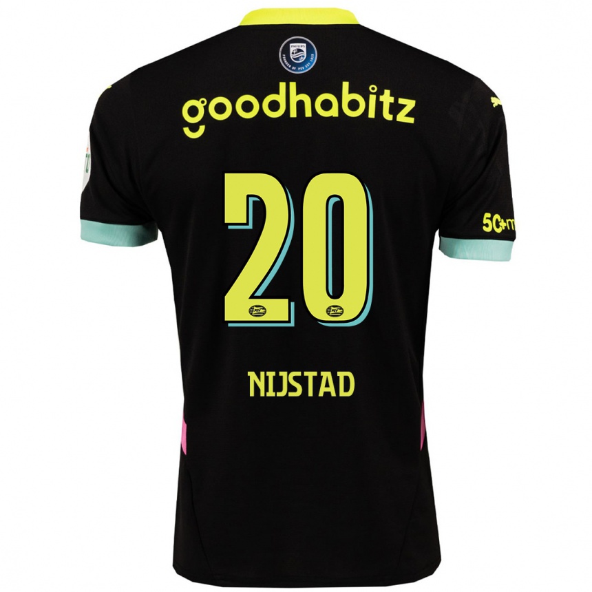 Enfant Football Maillot Nina Nijstad #20 Noir Jaune Tenues Extérieur 2024/25