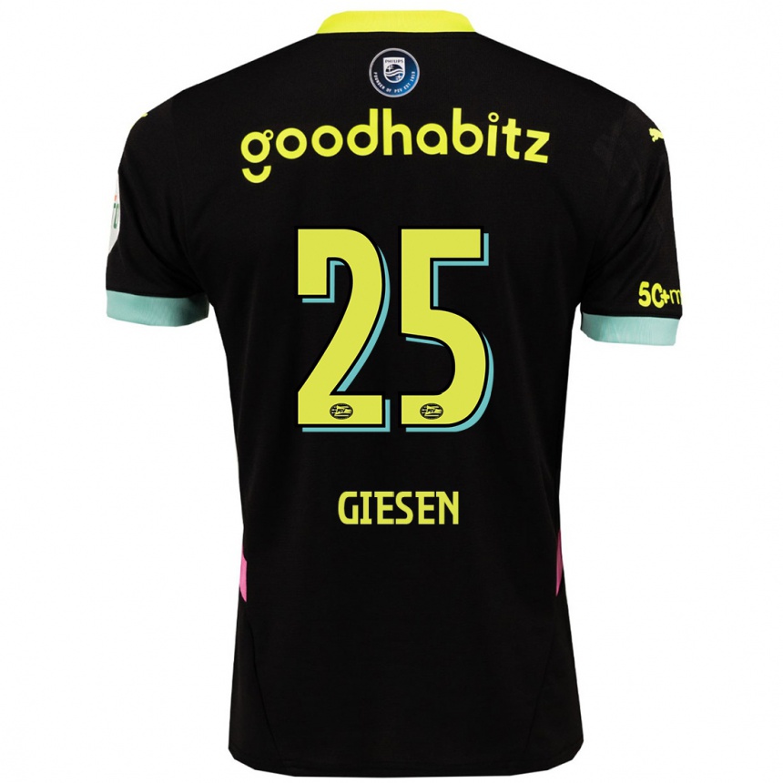 Enfant Football Maillot Suzanne Giesen #25 Noir Jaune Tenues Extérieur 2024/25