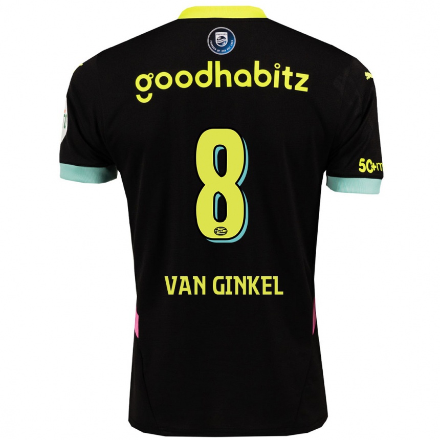 Enfant Football Maillot Marco Van Ginkel #8 Noir Jaune Tenues Extérieur 2024/25