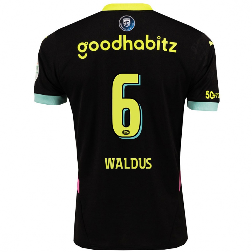 Enfant Football Maillot Maruschka Waldus #6 Noir Jaune Tenues Extérieur 2024/25