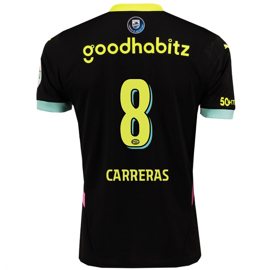 Enfant Football Maillot Georgina Carreras #8 Noir Jaune Tenues Extérieur 2024/25