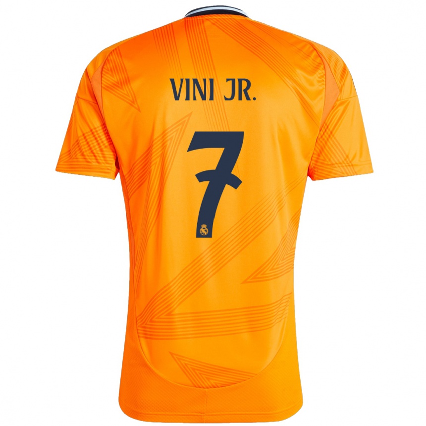 Enfant Football Maillot Vinicius Junior #7 Orange Tenues Extérieur 2024/25