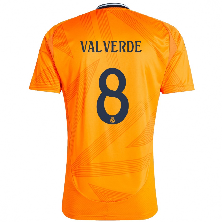 Enfant Football Maillot Federico Valverde #8 Orange Tenues Extérieur 2024/25