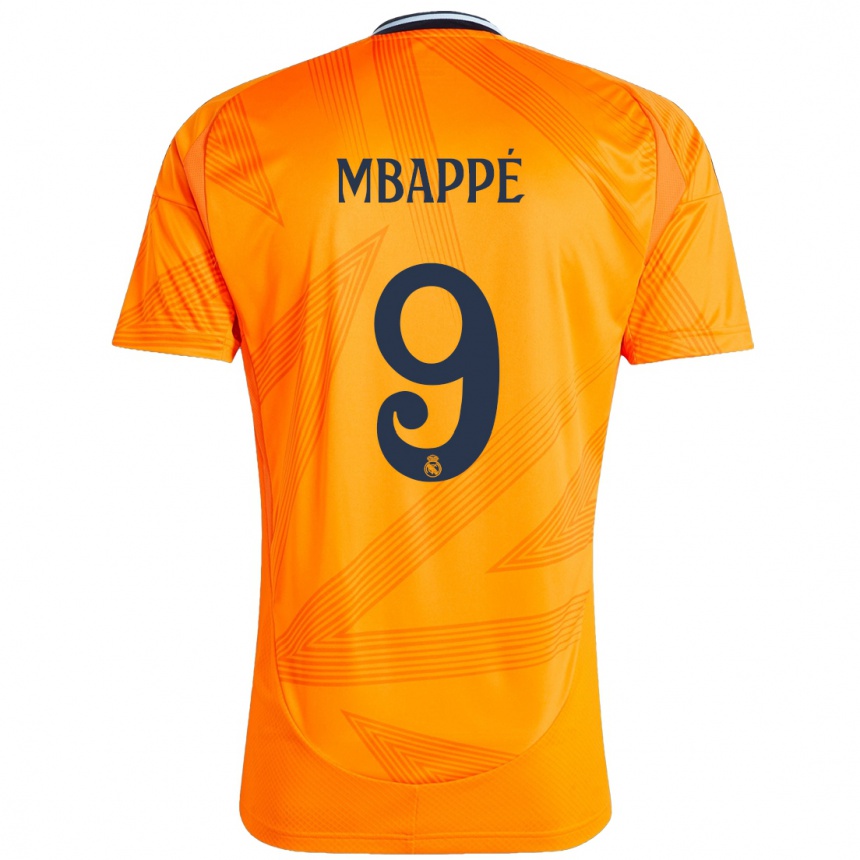 Enfant Football Maillot Kylian Mbappé #9 Orange Tenues Extérieur 2024/25