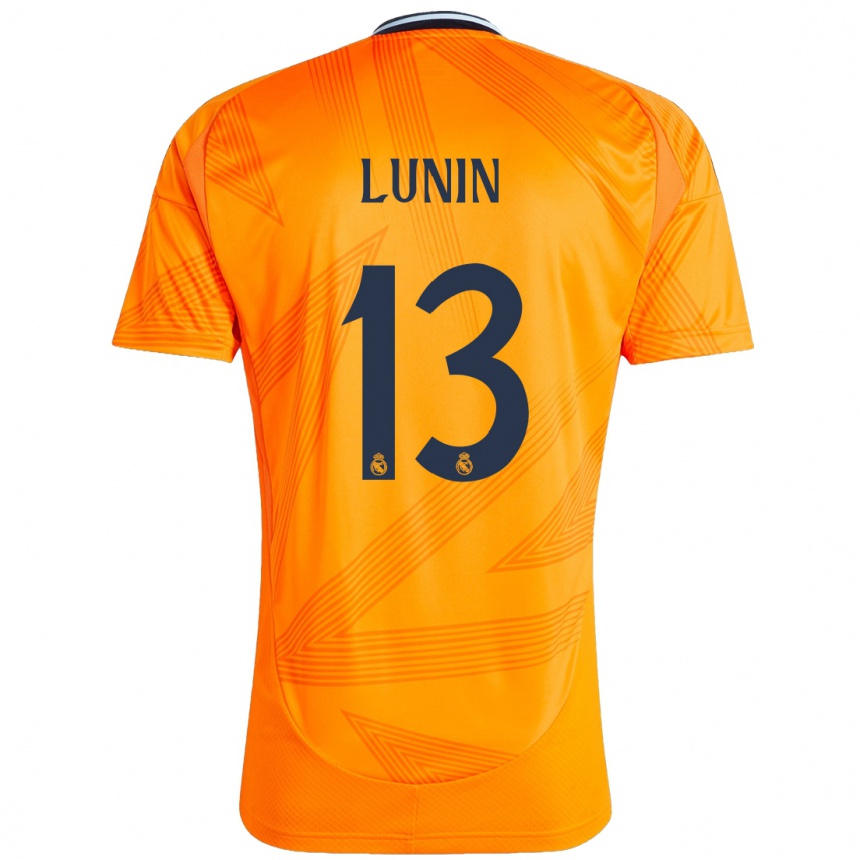 Enfant Football Maillot Andriy Lunin #13 Orange Tenues Extérieur 2024/25