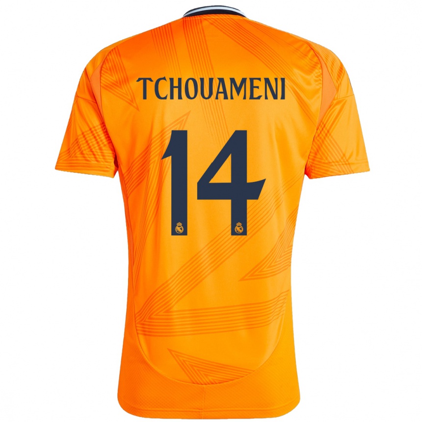 Enfant Football Maillot Aurelien Tchouameni #14 Orange Tenues Extérieur 2024/25