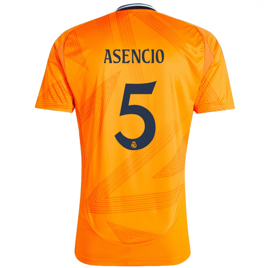 Enfant Football Maillot Raul Asencio #5 Orange Tenues Extérieur 2024/25