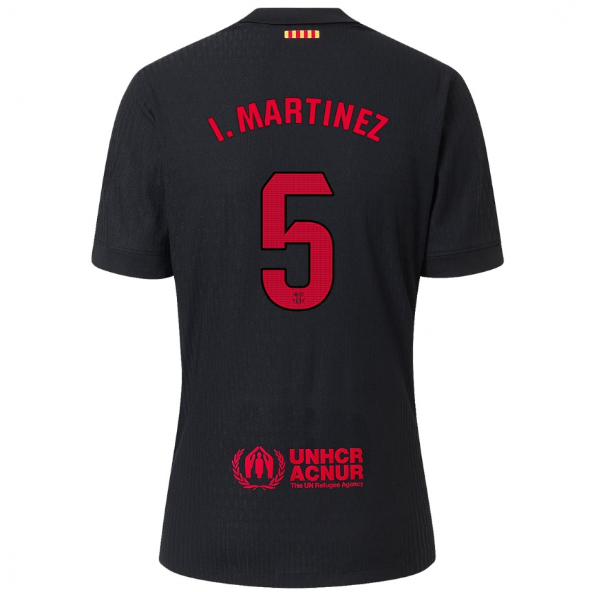 Enfant Football Maillot Iñigo Martínez #5 Noir Rouge Tenues Extérieur 2024/25