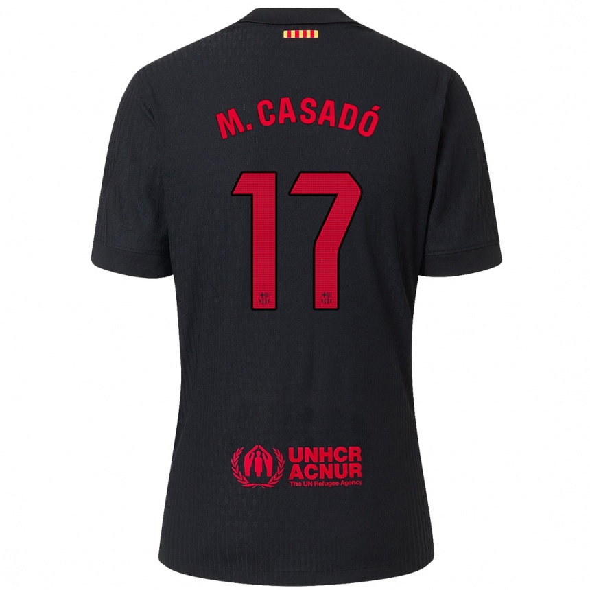 Enfant Football Maillot Marc Casado #17 Noir Rouge Tenues Extérieur 2024/25